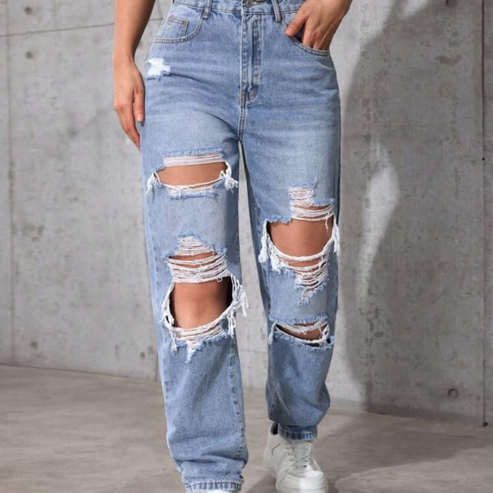 Distressed Light Blue Women's Jeans